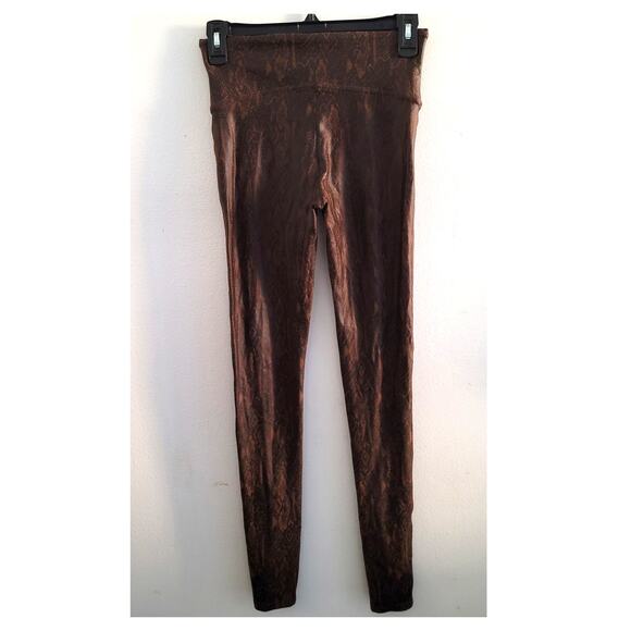 Spanx Faux Leather Snakeskin Leggings 20265R Brown Snakeskin Medium - Picture 3 of 10